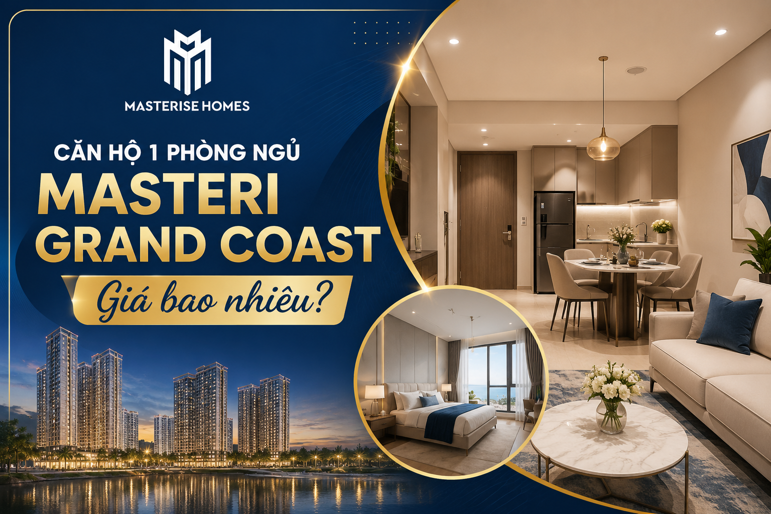 Căn hộ 1 phòng ngủ masteri grand coast giá bao nhiêu