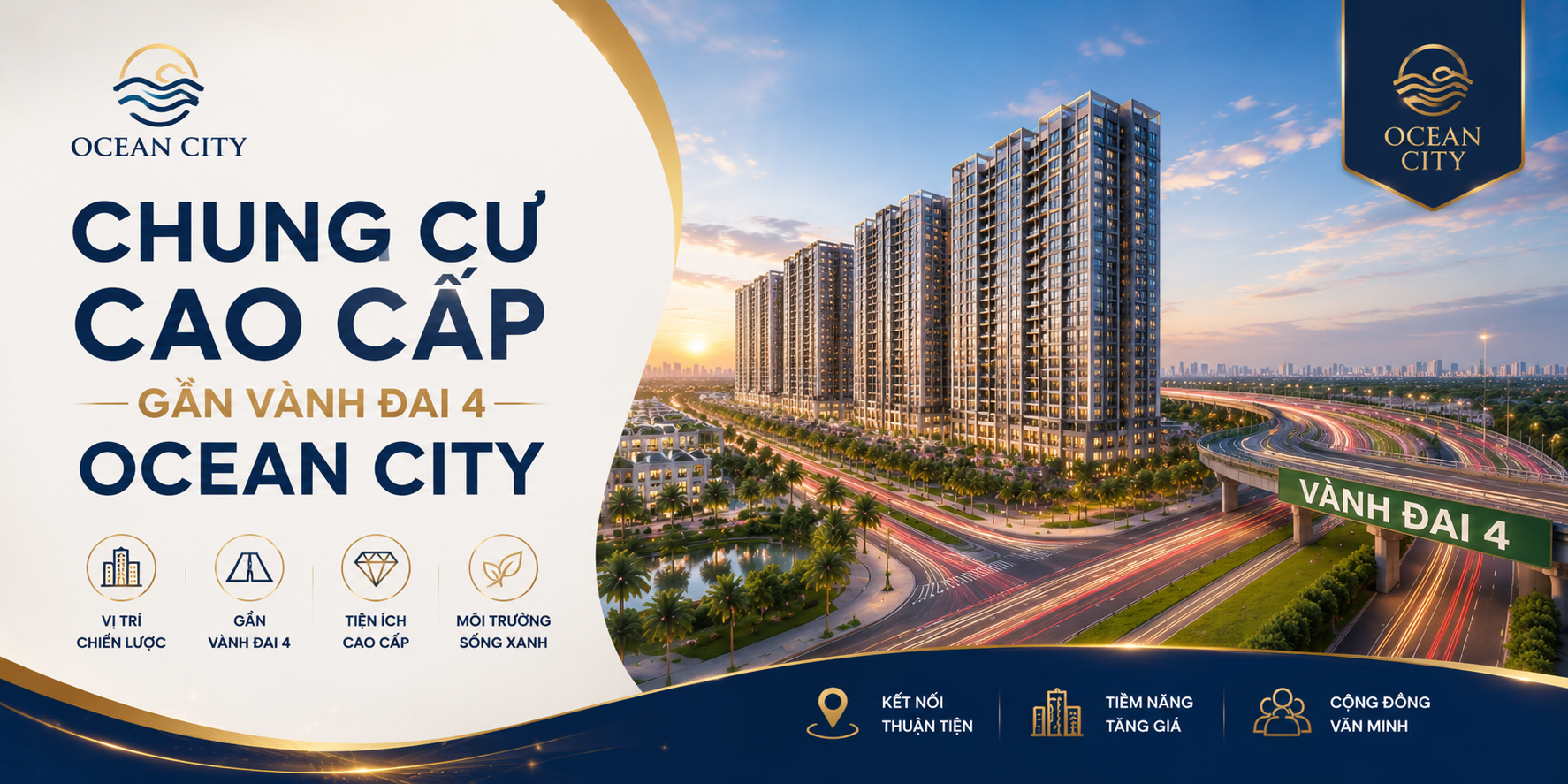 Chung cư cao cấp gần vành đai 4 ocean city