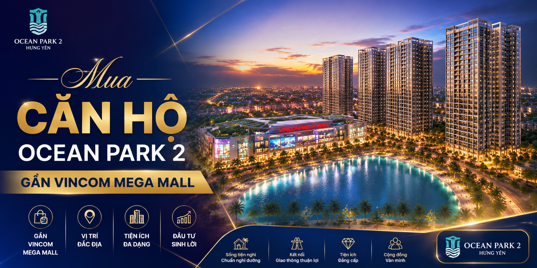 Mua căn hộ ocean park 2 gần vincom mega mall