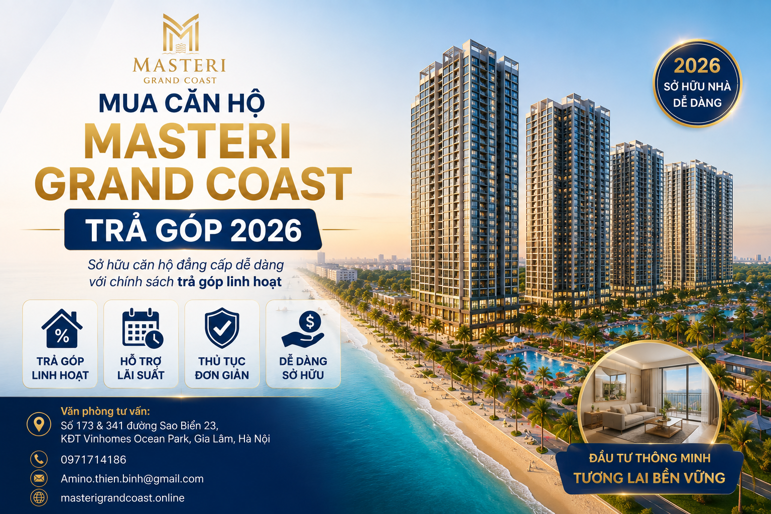Mua căn hộ Masteri Grand Coast trả góp 2026